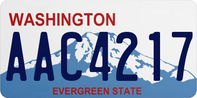 WA license plate AAC4217