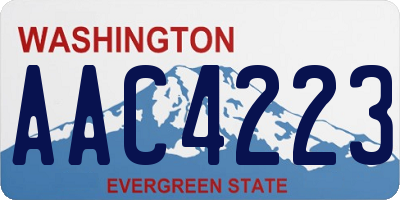 WA license plate AAC4223