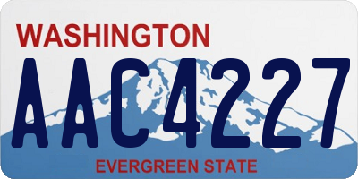 WA license plate AAC4227