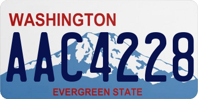 WA license plate AAC4228