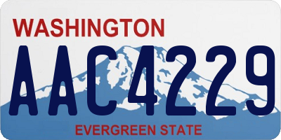 WA license plate AAC4229