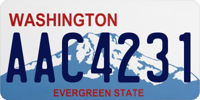 WA license plate AAC4231
