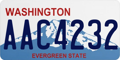 WA license plate AAC4232