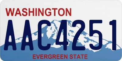 WA license plate AAC4251