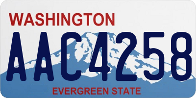 WA license plate AAC4258