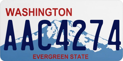 WA license plate AAC4274