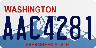WA license plate AAC4281