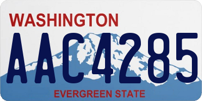 WA license plate AAC4285
