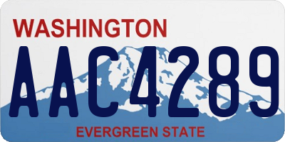 WA license plate AAC4289