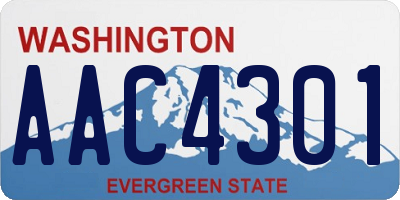 WA license plate AAC4301