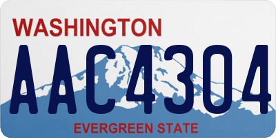 WA license plate AAC4304