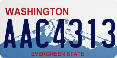 WA license plate AAC4313