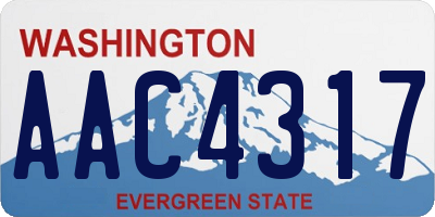WA license plate AAC4317