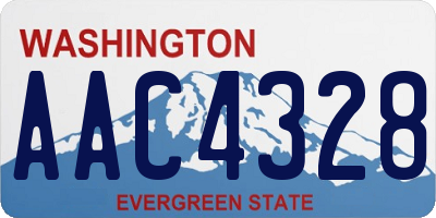WA license plate AAC4328