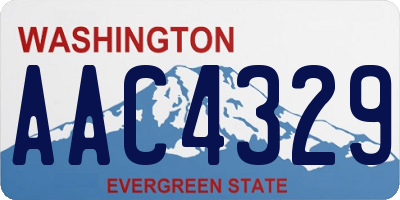 WA license plate AAC4329