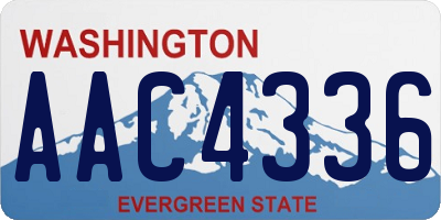 WA license plate AAC4336