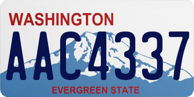 WA license plate AAC4337