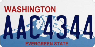 WA license plate AAC4344