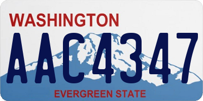 WA license plate AAC4347