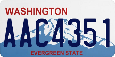 WA license plate AAC4351