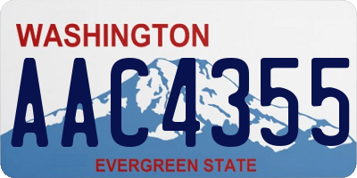 WA license plate AAC4355