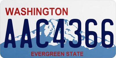 WA license plate AAC4366