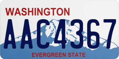 WA license plate AAC4367