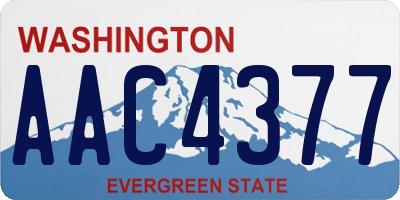 WA license plate AAC4377