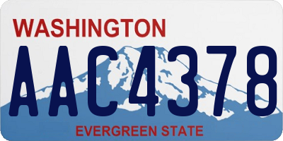 WA license plate AAC4378