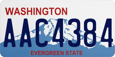 WA license plate AAC4384