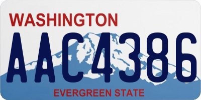 WA license plate AAC4386