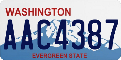 WA license plate AAC4387