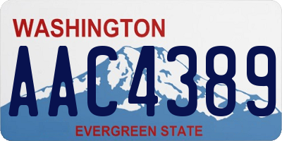 WA license plate AAC4389