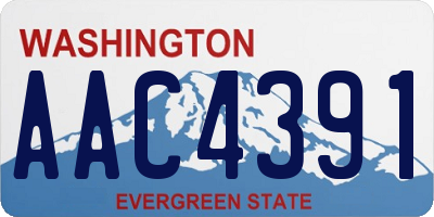 WA license plate AAC4391