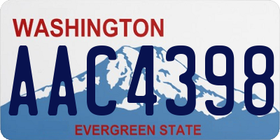 WA license plate AAC4398