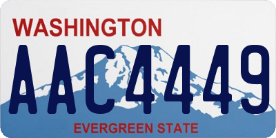 WA license plate AAC4449