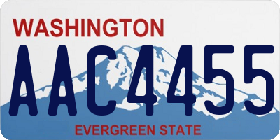 WA license plate AAC4455