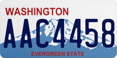 WA license plate AAC4458