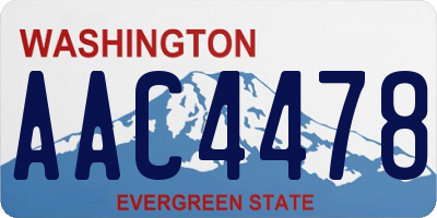 WA license plate AAC4478