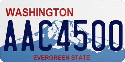 WA license plate AAC4500