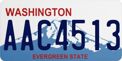 WA license plate AAC4513