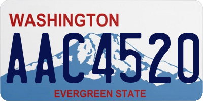 WA license plate AAC4520