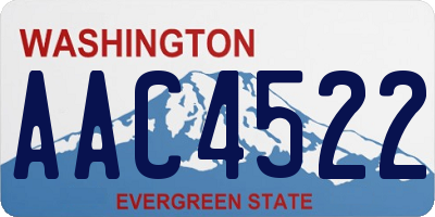 WA license plate AAC4522