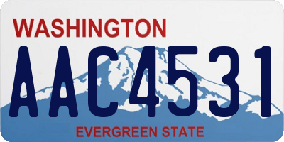 WA license plate AAC4531