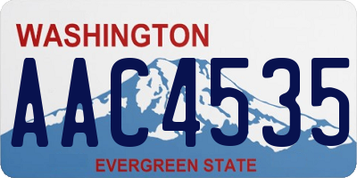 WA license plate AAC4535