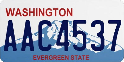 WA license plate AAC4537