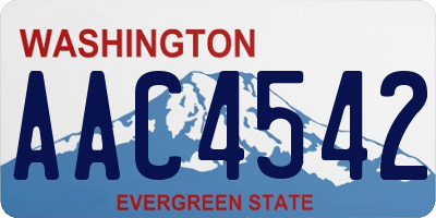 WA license plate AAC4542