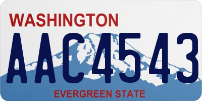 WA license plate AAC4543