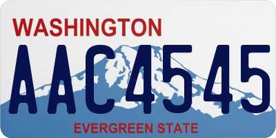 WA license plate AAC4545