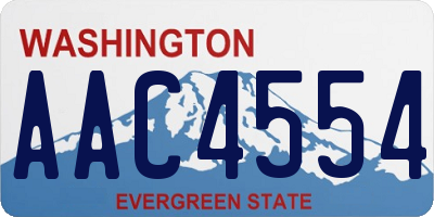 WA license plate AAC4554